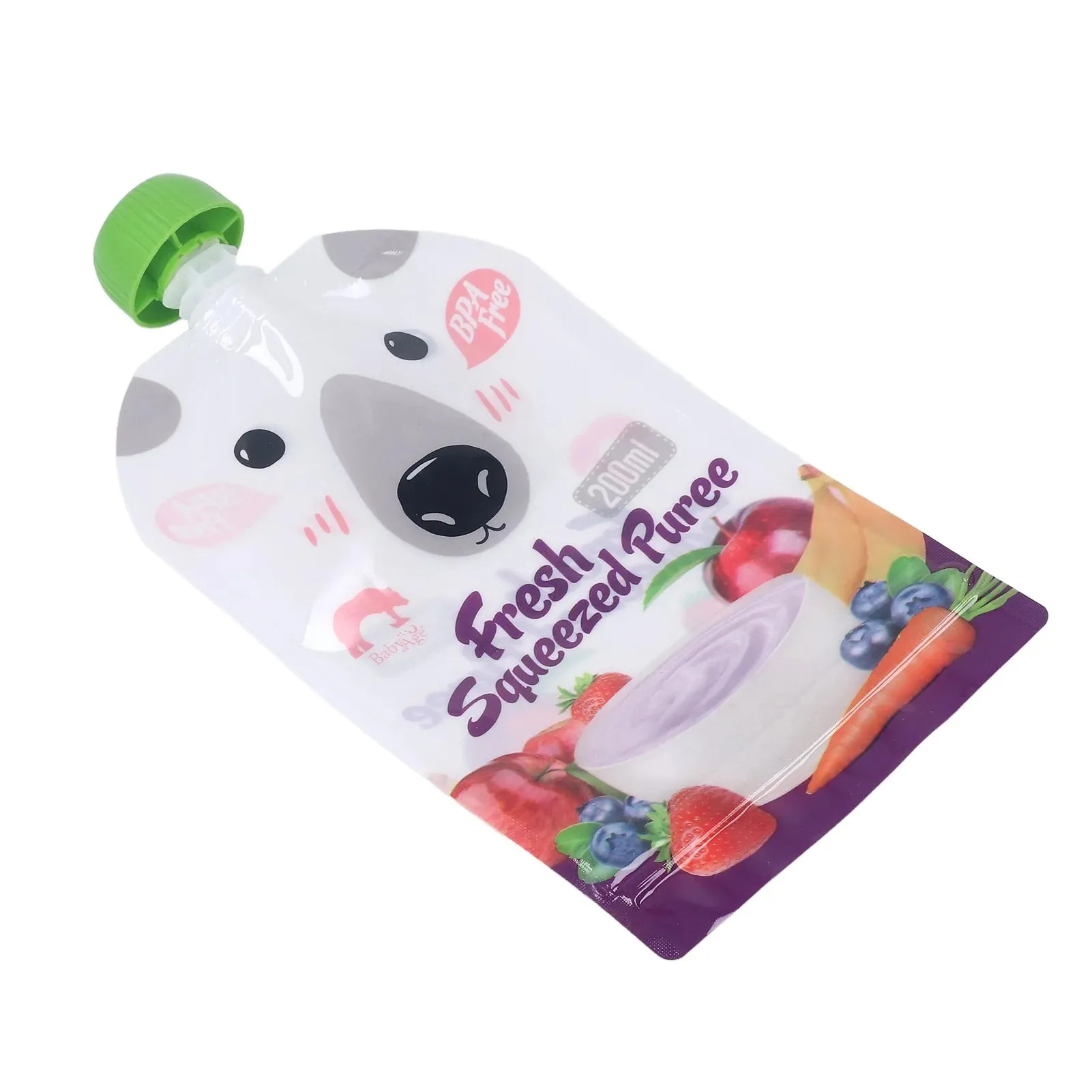10 Pack Reusable 200ml Baby Food Pouches - Refillable, Portable, Squeeze Pouches for Fruit Puree Storage