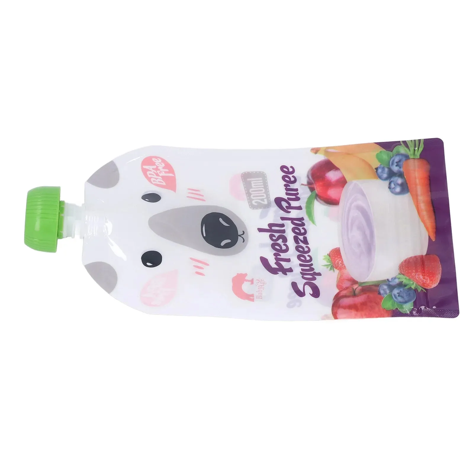 10 Pack Reusable 200ml Baby Food Pouches - Refillable, Portable, Squeeze Pouches for Fruit Puree Storage