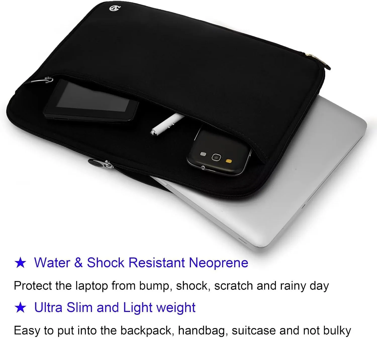 13.3 Inch Neoprene Laptop Carrying Bag Compatible with Samsung Galaxy Book Pro, Galaxy Book Pro 360, Compatible with Dell Latitude 3330 3320 5330 5320 7330 7320, Vostro 5310, XPS 13 9320 9305