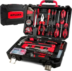 138-piece Home Tool Kit, Household Hand Repair Tool Set for men, Portable Basic Tool box Set with Tools (Screwdriver, Plier, Wrench, Socket, Harmer, Rule, etc.) for Home and Car