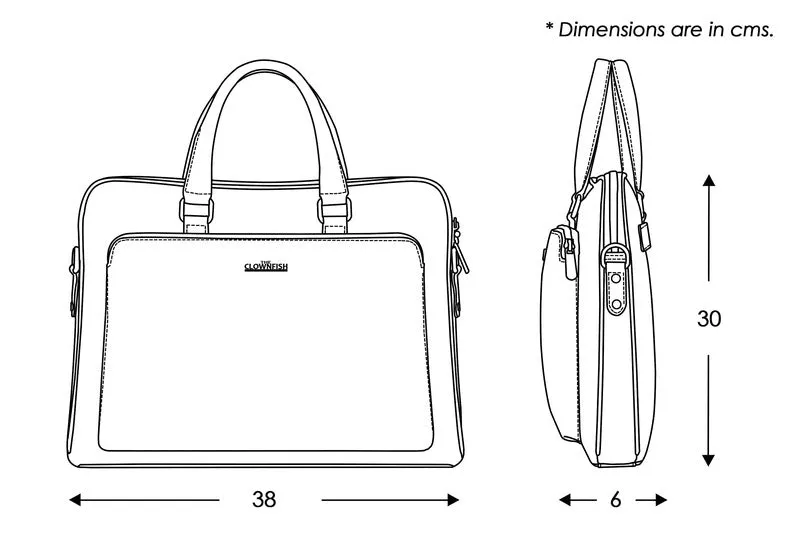 15.6 Inch Laptop Briefcase - Stylish Faux Leather with Zip Closure | Unisex | Apricot