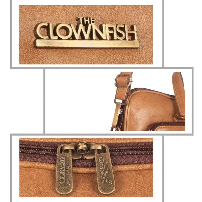 15.6 Inch Laptop Briefcase - Stylish Faux Leather with Zip Closure | Unisex | Apricot
