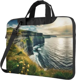 15.6-Inch Laptop Computer And Tablet Shoulder Bag Carrying Case,Business Casual,Outdoors Clare The Cliffs Print