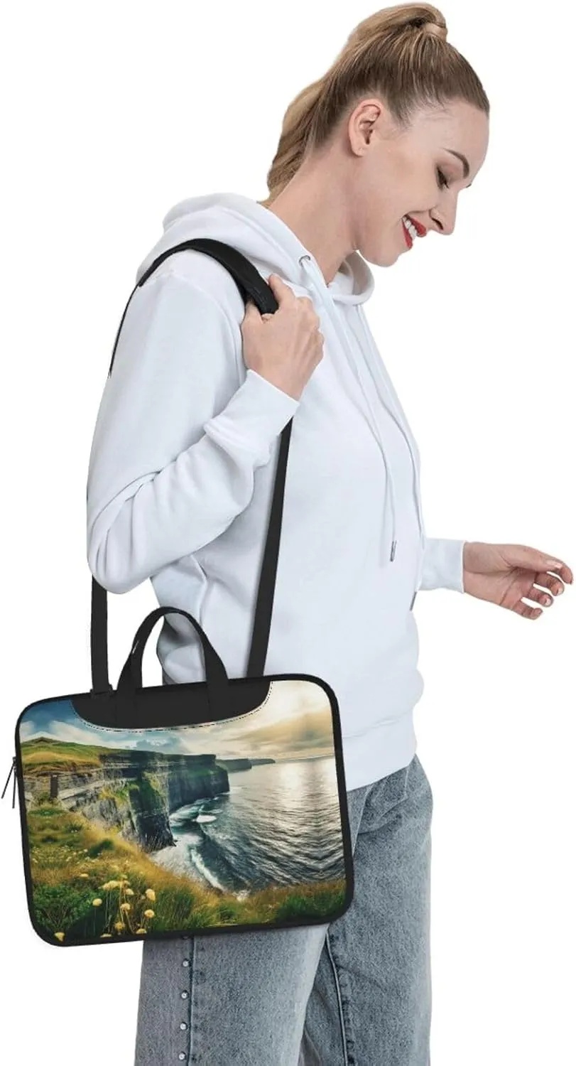 15.6-Inch Laptop Computer And Tablet Shoulder Bag Carrying Case,Business Casual,Outdoors Clare The Cliffs Print