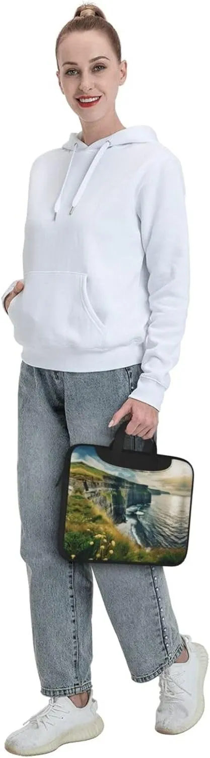 15.6-Inch Laptop Computer And Tablet Shoulder Bag Carrying Case,Business Casual,Outdoors Clare The Cliffs Print