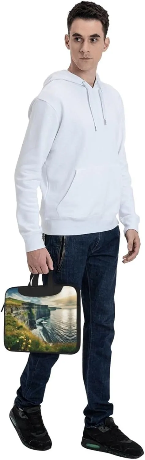 15.6-Inch Laptop Computer And Tablet Shoulder Bag Carrying Case,Business Casual,Outdoors Clare The Cliffs Print