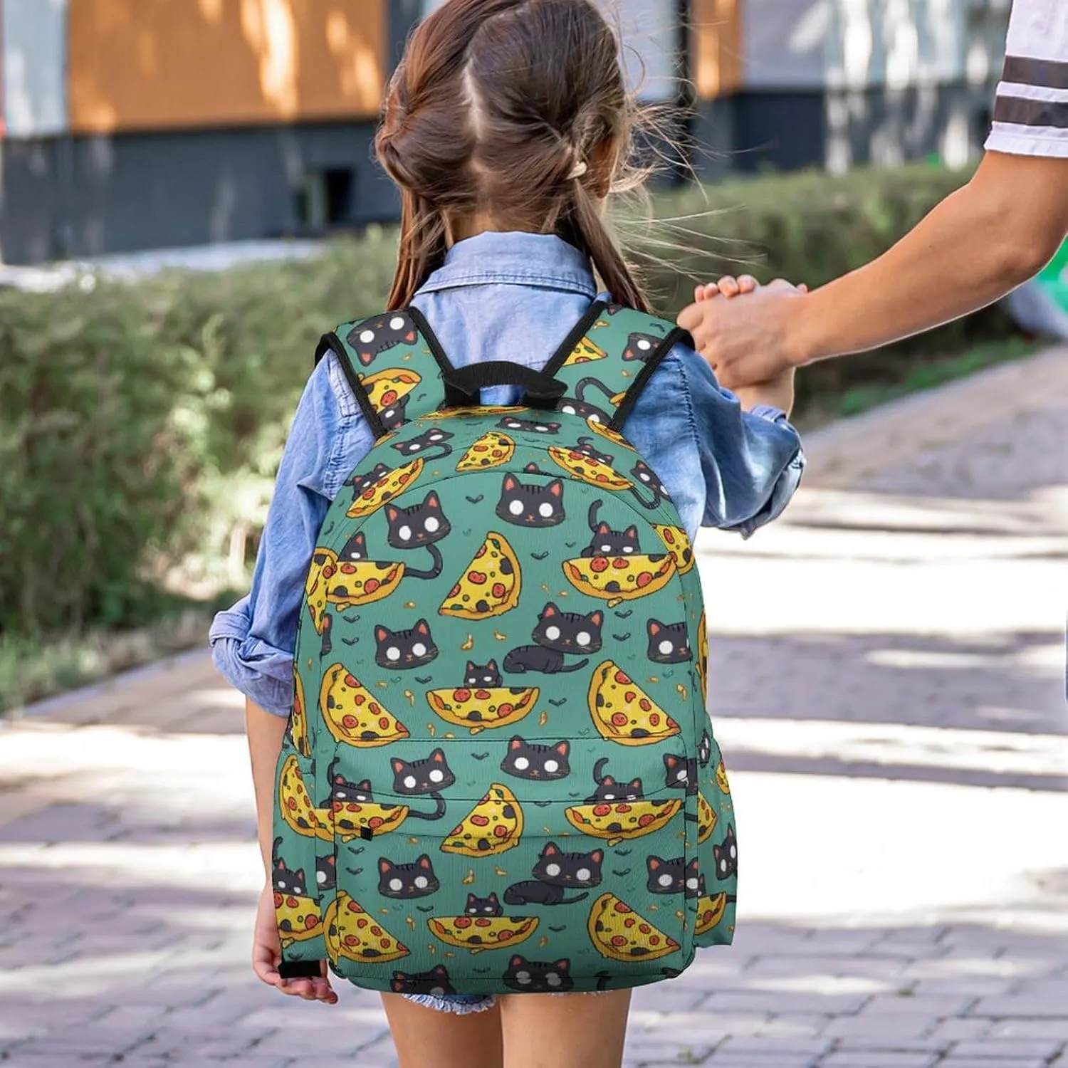 17 Inch Laptop Backpack Funny Cute Cats Pizza Teen Girls Boys School Backpack Bags Travel Bookbag Back Pack Outdoor Daypack for Women Men