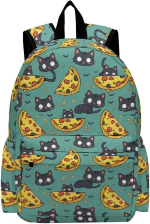 17 Inch Laptop Backpack Funny Cute Cats Pizza Teen Girls Boys School Backpack Bags Travel Bookbag Back Pack Outdoor Daypack for Women Men