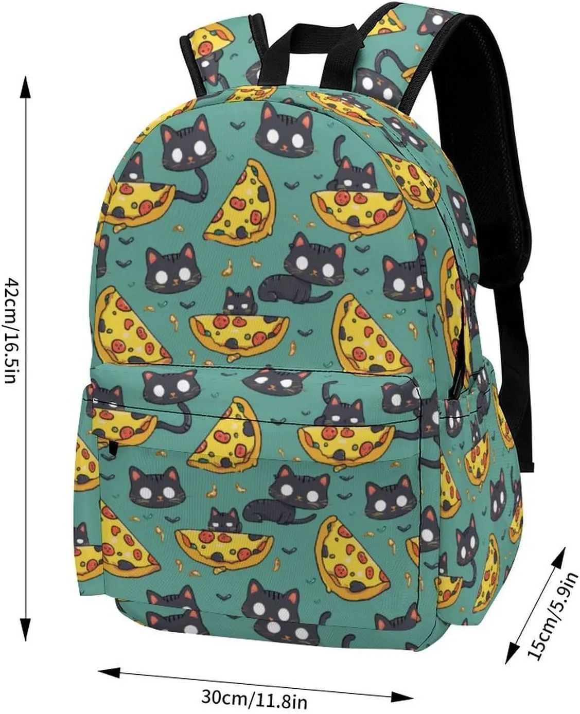 17 Inch Laptop Backpack Funny Cute Cats Pizza Teen Girls Boys School Backpack Bags Travel Bookbag Back Pack Outdoor Daypack for Women Men