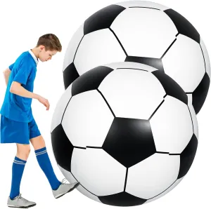 2-Piece Giant Inflatable 40” Soccer Balls for Beach, Pool, and School Fun