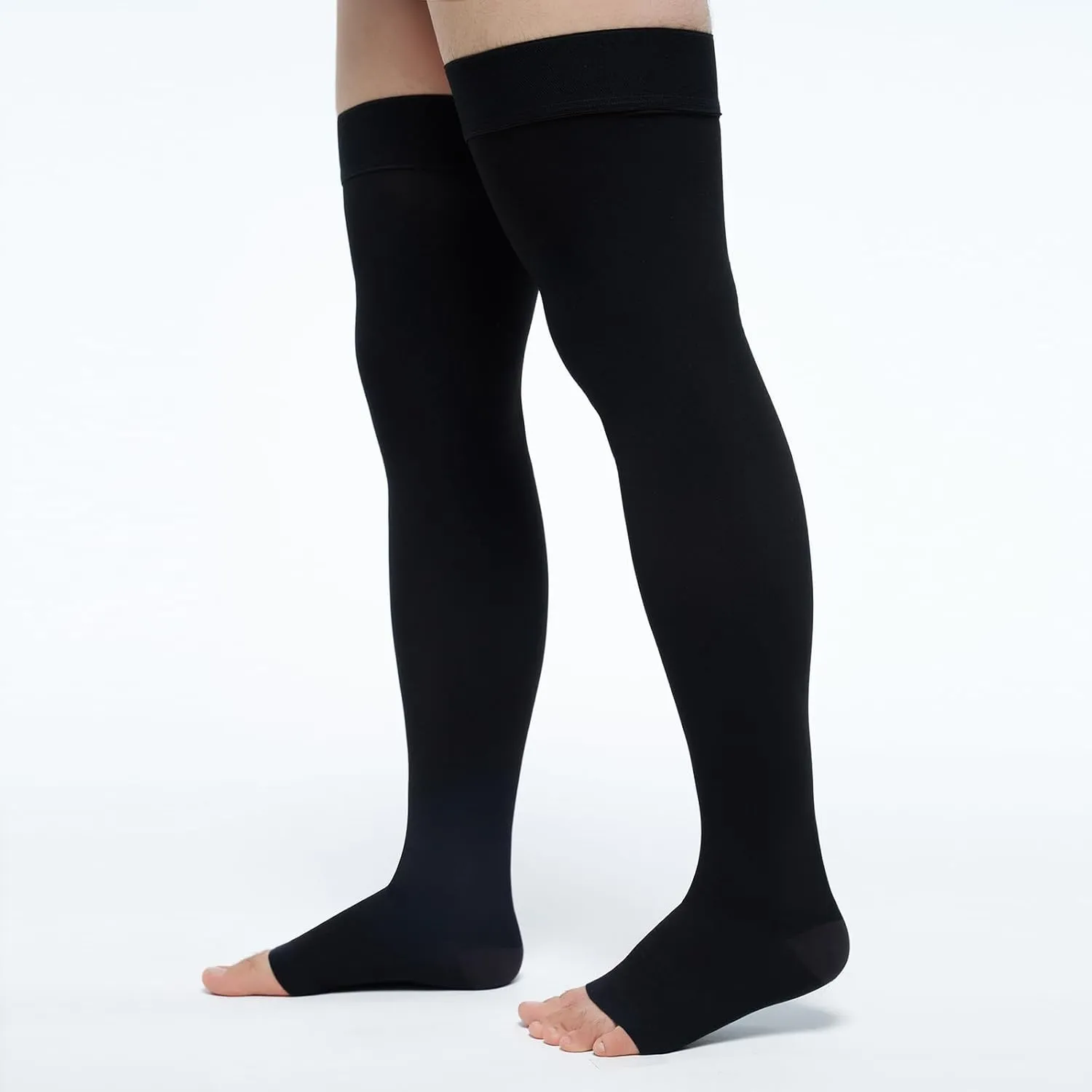 20-30 Compression Socks for Women Men, Thigh High Compression Stockings, Support Hose for Women Compression, Travel Toeless Women's Compression Socks, Light Open Toe Pregnancy Support Socks
