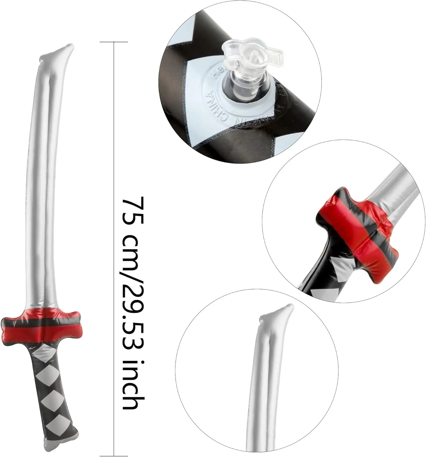 20 Pack 30 Inch Inflatable Katana Blow Up Samurai Sword Inflatable Weapons for Party Favors Cosplay Samurai Theme Party