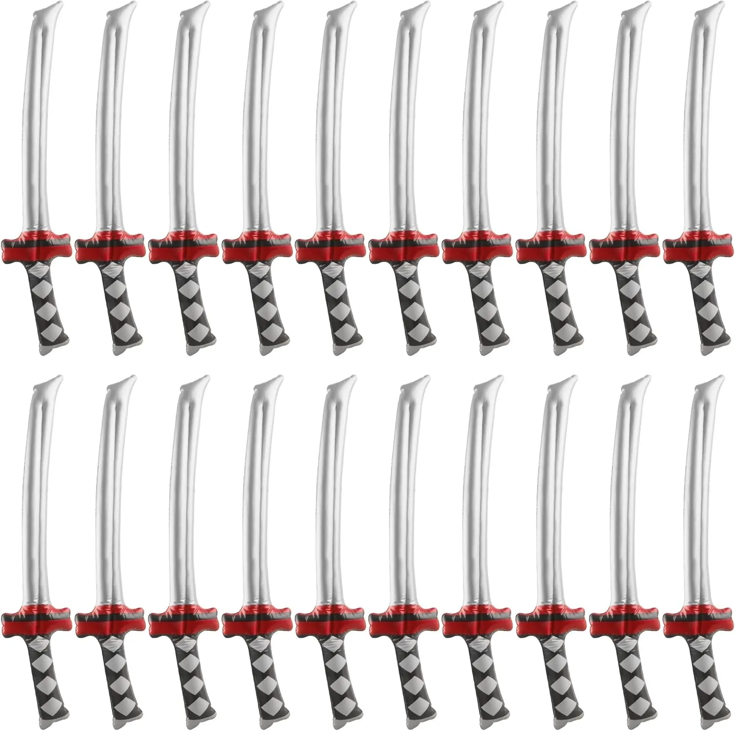 20 Pack 30 Inch Inflatable Katana Blow Up Samurai Sword Inflatable Weapons for Party Favors Cosplay Samurai Theme Party