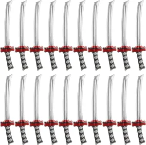 20 Pack 30 Inch Inflatable Katana Blow Up Samurai Sword Inflatable Weapons for Party Favors Cosplay Samurai Theme Party