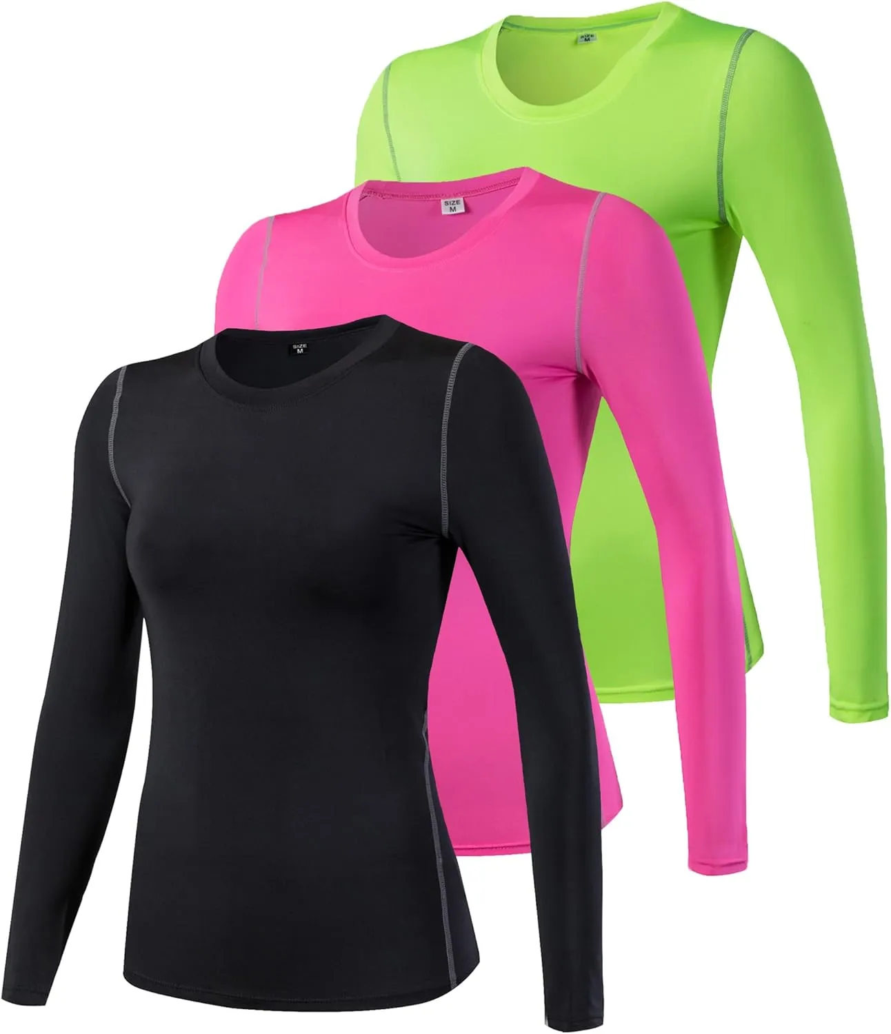 2/3 Pack Women's Long Sleeve Shirts UPF 50  Sun Protection Compression Shirts Dry-Fit Athletic T-Shirts Gym Running Tops