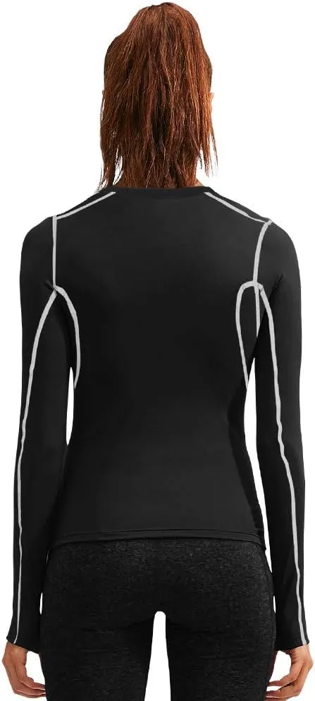 2/3 Pack Women's Long Sleeve Shirts UPF 50  Sun Protection Compression Shirts Dry-Fit Athletic T-Shirts Gym Running Tops