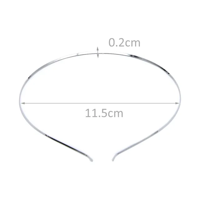 2mm Metal Headbands ~ Silver ~ Ready To Decorate!
