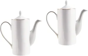 2pcs Coffee Pot Ceramic Tea Pot Kettle Pour over Pier 1 Imports Porcelain Teapot Handheld Coffee Kettle Handle Coffee Kettle Household Tea Pot Ceramics Set White Coffee Kettle(Whitex2pcs,21x19.3cmx2pc