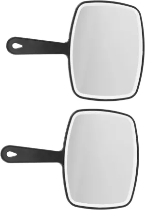 2pcs Mirror with Handle Hand Mirror Cosmetic Mirror Vanity Mirror Bathroom Mirror Portable Bathroom Hanging Mirror Salon Mirror Glass Mirror Girl Plastic Dressing Table Handheld
