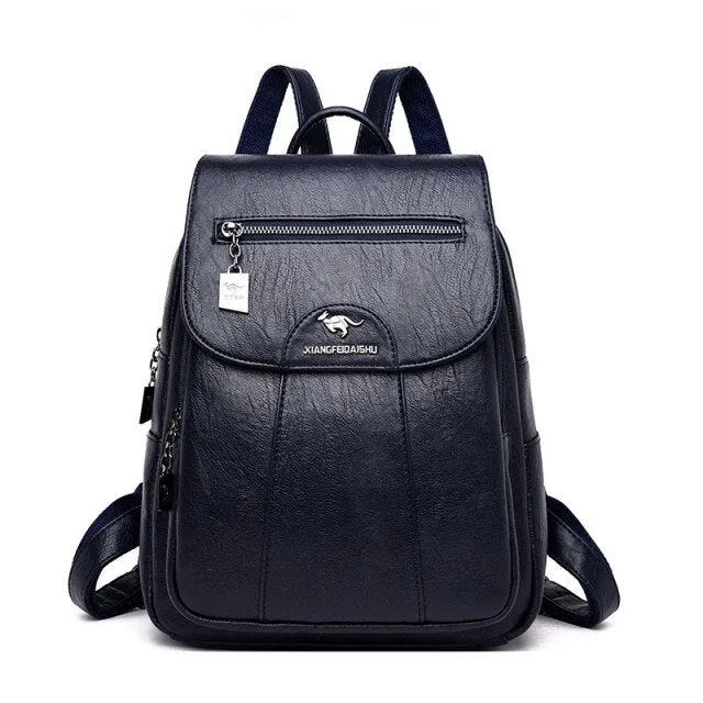 3-in-1 Vintage Backpack Women High Capacity Leather Shoulder Bags Large Capacity Travel Backpack School Bags For Teenage Girls