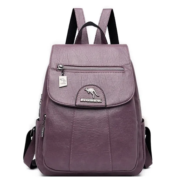 3-in-1 Vintage Backpack Women High Capacity Leather Shoulder Bags Large Capacity Travel Backpack School Bags For Teenage Girls