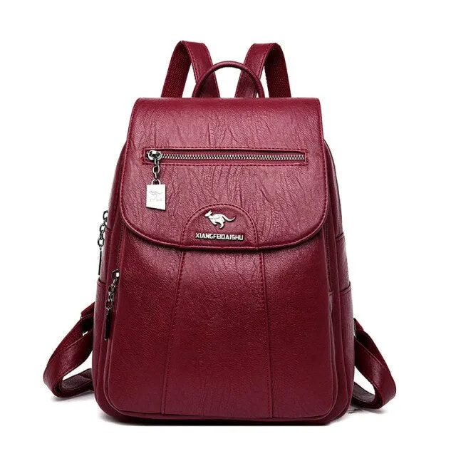 3-in-1 Vintage Backpack Women High Capacity Leather Shoulder Bags Large Capacity Travel Backpack School Bags For Teenage Girls