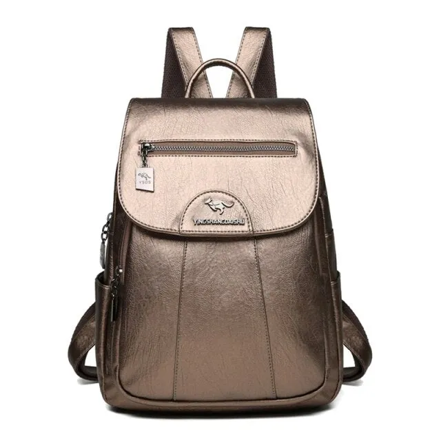 3-in-1 Vintage Backpack Women High Capacity Leather Shoulder Bags Large Capacity Travel Backpack School Bags For Teenage Girls