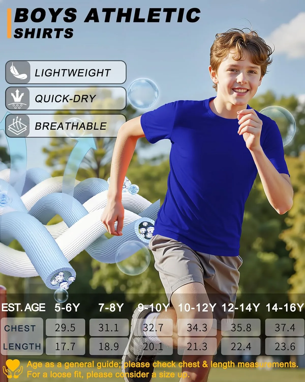3 Pack Boys Shirts Athletic Dry Fit Kids Youth Short Sleeve Sports Active Performance T-Shirts Moisture Wicking Quick Dry