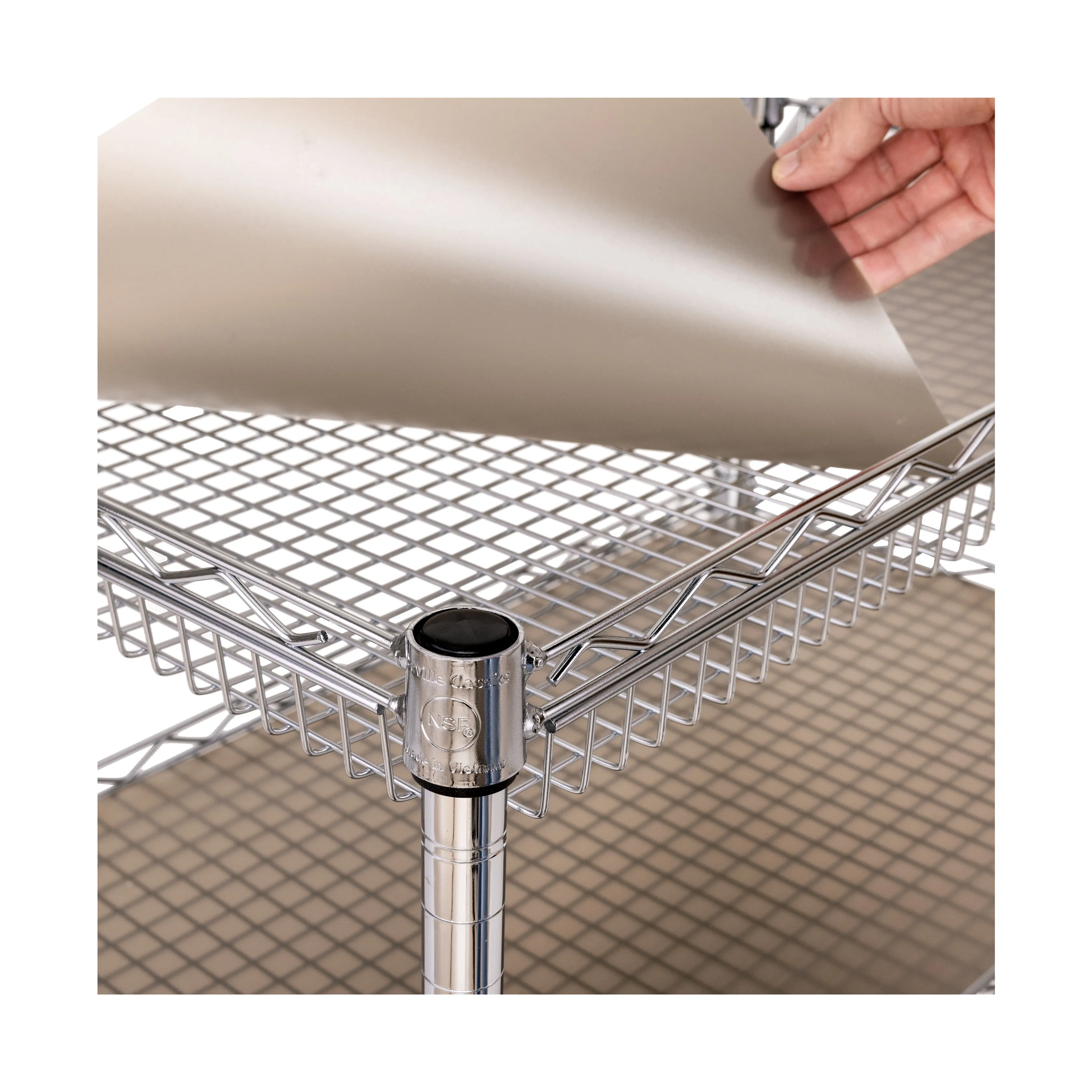 3-Tier NSF Utility Cart with Shelf Liners