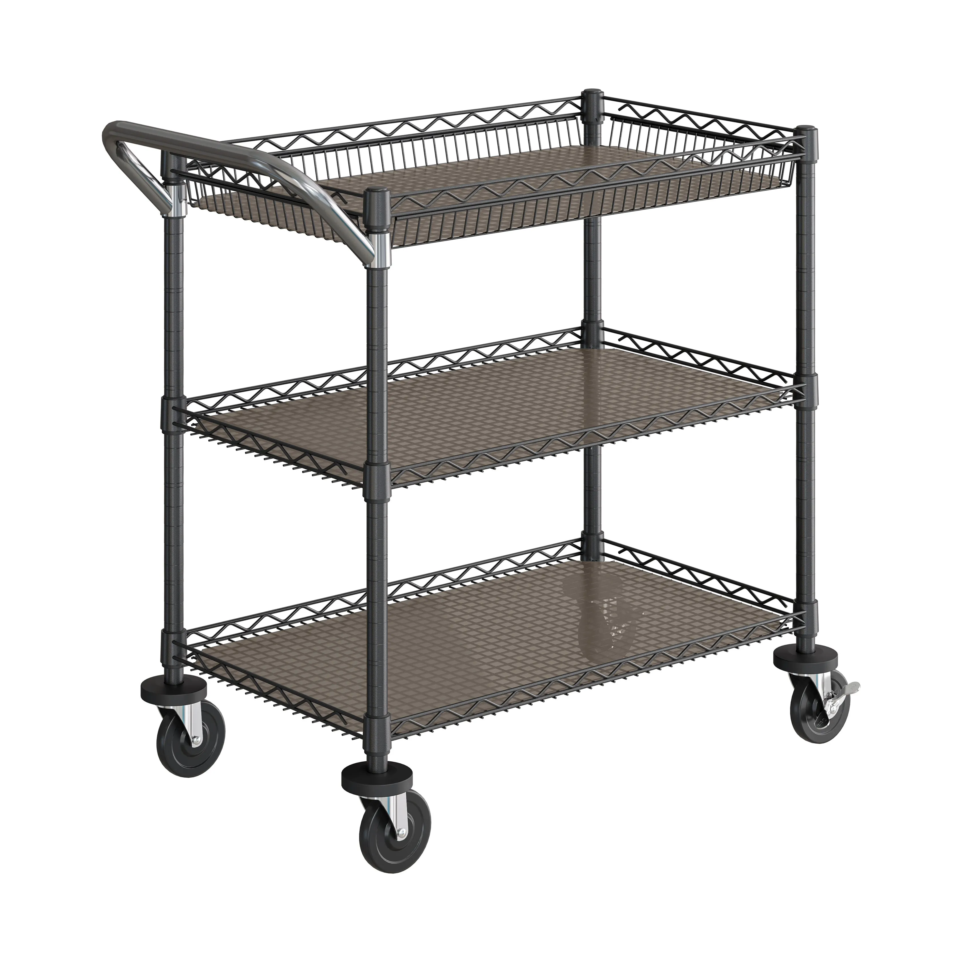 3-Tier NSF Utility Cart with Shelf Liners