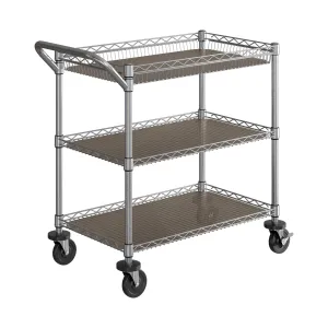 3-Tier NSF Utility Cart with Shelf Liners