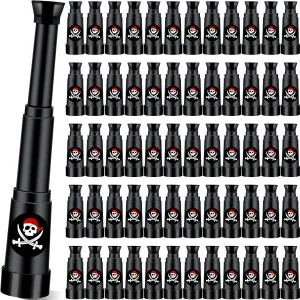 30 Pcs Pirate Telescope Bulk for Party Favors Pirate Theme Telescopes Plastic Mini Monocular Toy for Treasure Pretend Hunt Play Birthday Party Supplies Black 2.6" to 5.5"