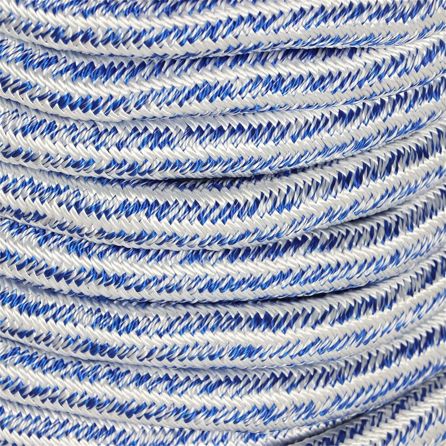 3/4 Inch x 150 Feet Double Braid Polyester Rope 20000Lbs Breaking Strength Strong Pulling Rope for Tree Work Camping Swings(Blue White)