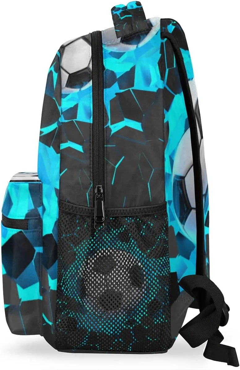 3D Light Wall Football Primary Backpack School Bookbag for Kids Boys Girl,Sport Soccer Travel Laptop Backpacks Book Bag Hiking Camping Daypack,Age 5-10