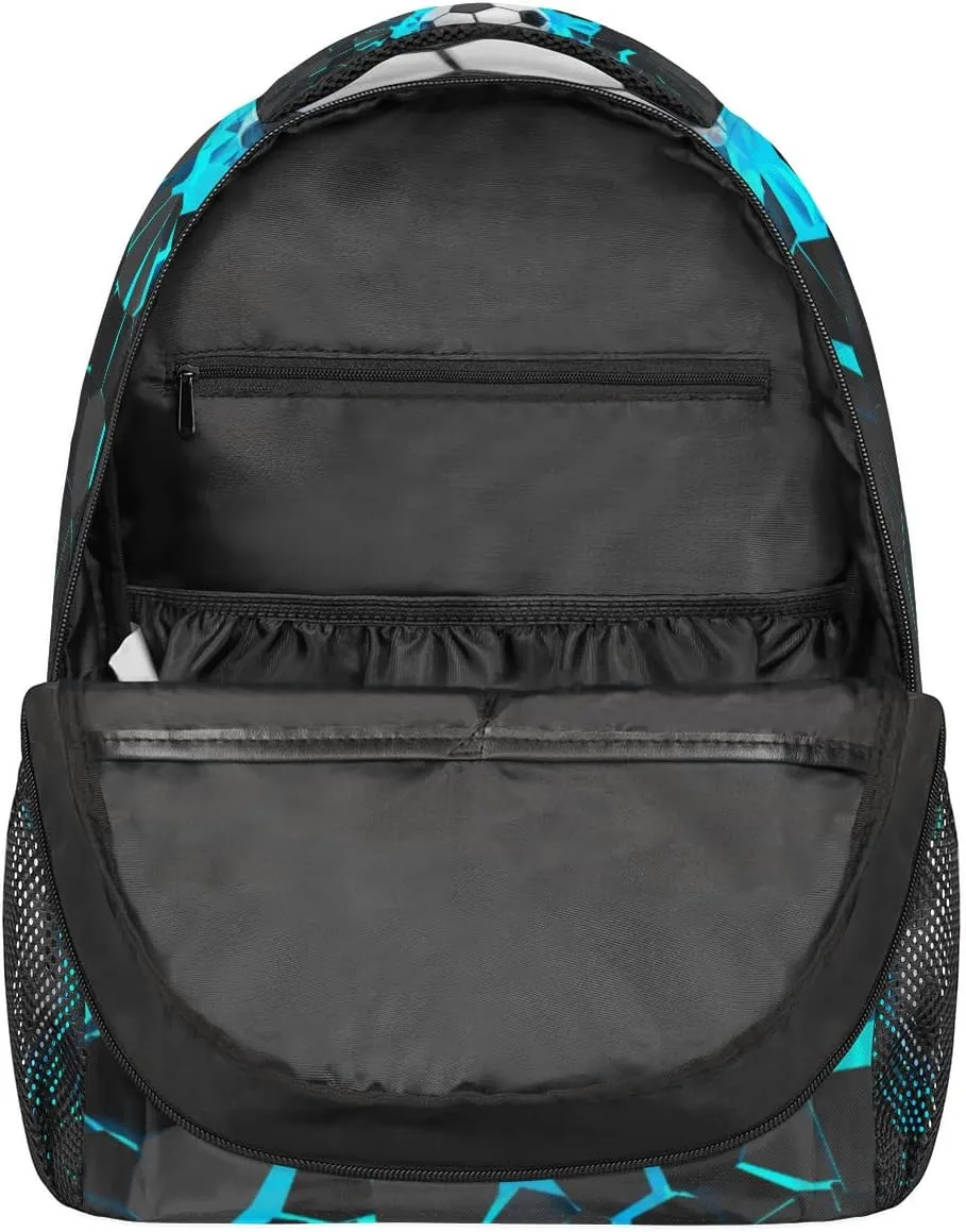3D Light Wall Football Primary Backpack School Bookbag for Kids Boys Girl,Sport Soccer Travel Laptop Backpacks Book Bag Hiking Camping Daypack,Age 5-10