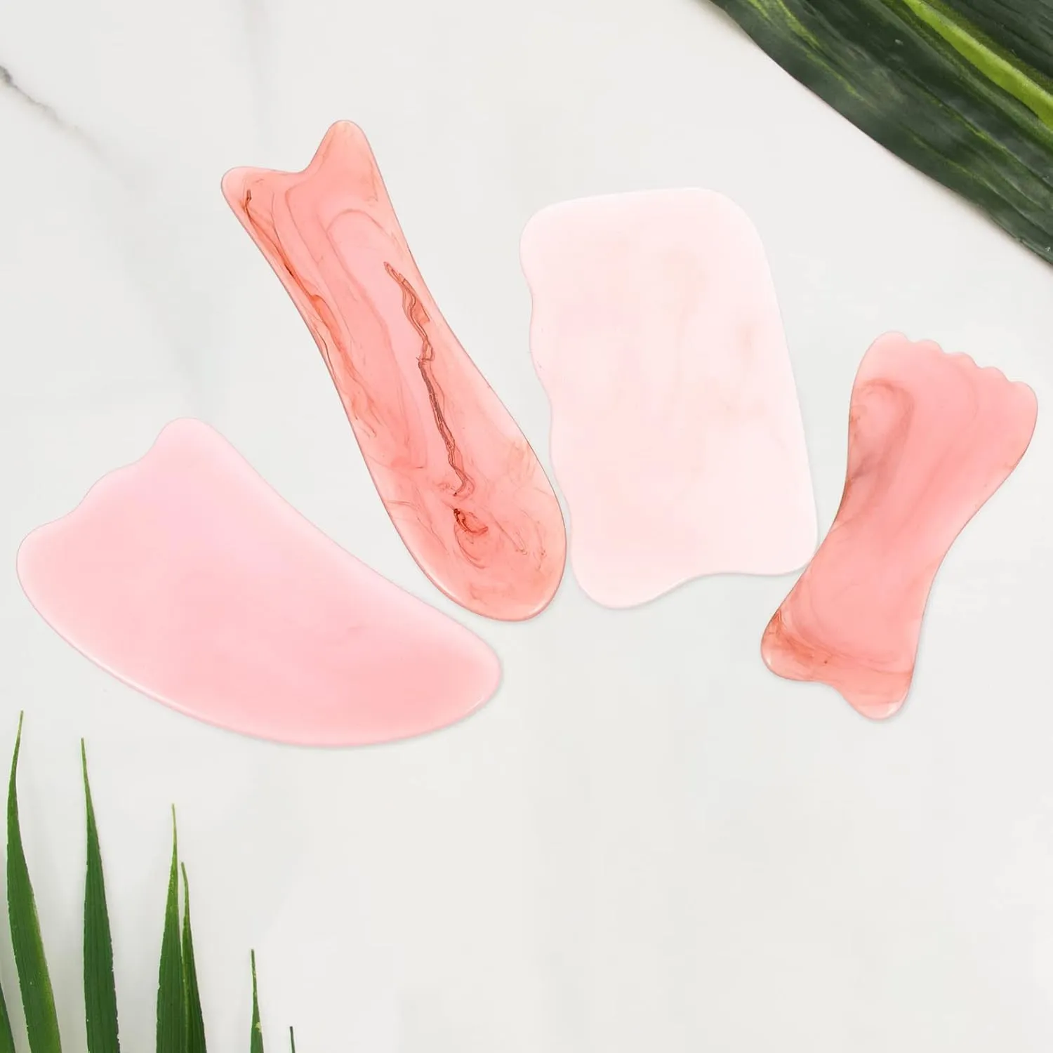 3sets Tool Set Resin Massaging Plate Stone Resin Roller for Face Neck 4pcs*3