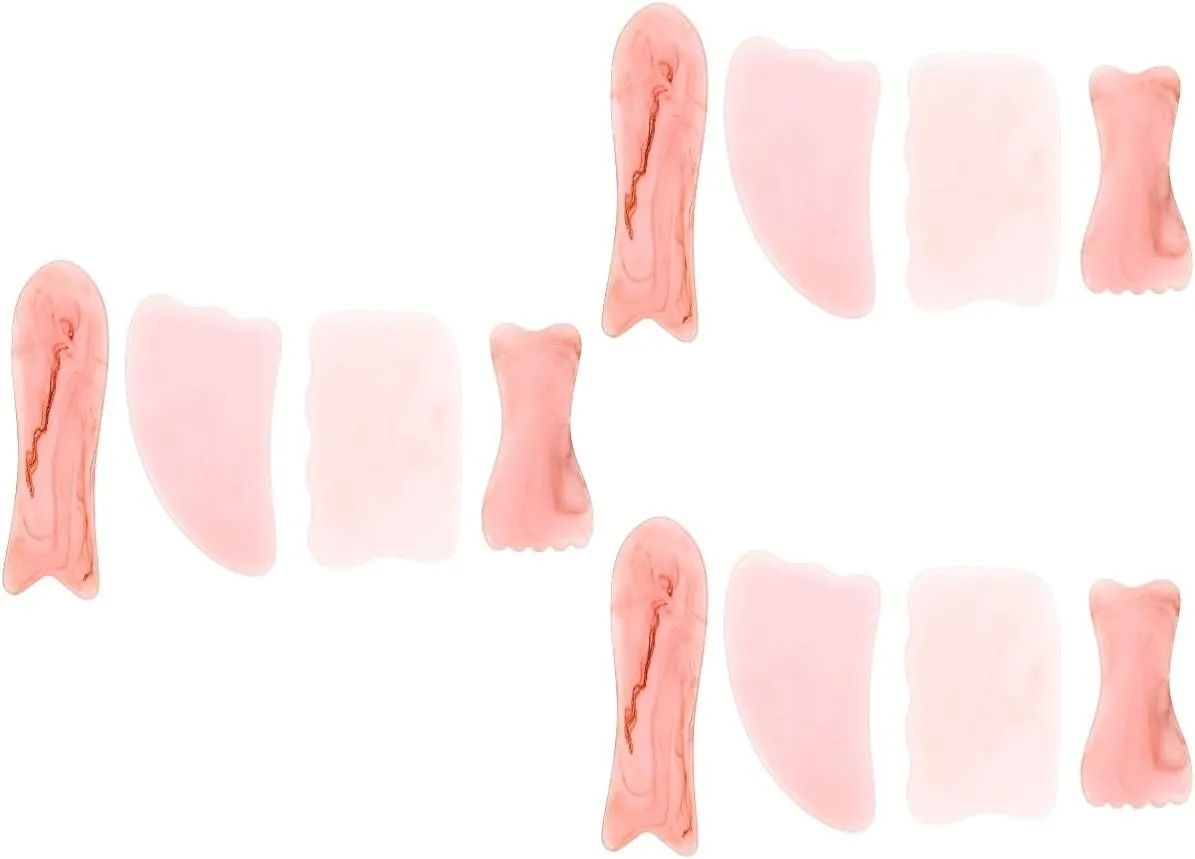 3sets Tool Set Resin Massaging Plate Stone Resin Roller for Face Neck 4pcs*3