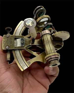 4 Inches Brass Nautical Sextant – Handcrafted Marine Navigation Tool and Compact 4 Inches Brass Sextant – Vintage Nautical Exploration Tool