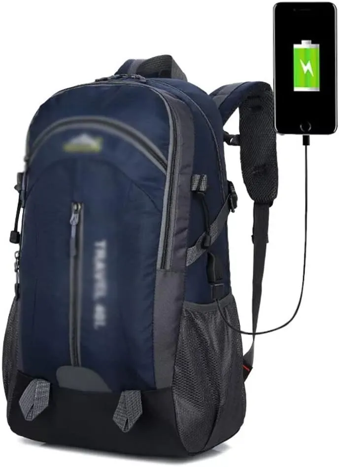 40L Mountaineering Backpack Breathable Backpack with Socket Travel Backpack Mountaineering Bag