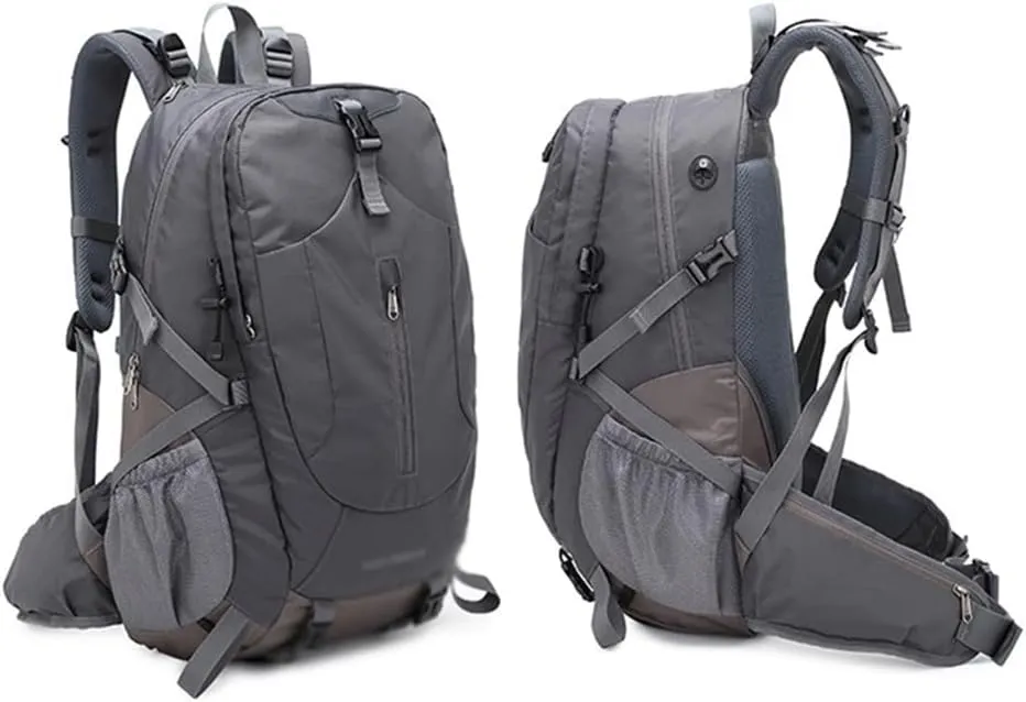 40L Mountaineering Backpack Multi Pocket Outdoor Camping Bag Travel Mountaineering Bag(Argento)