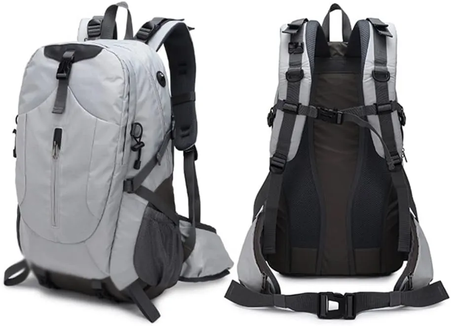 40L Mountaineering Backpack Multi Pocket Outdoor Camping Bag Travel Mountaineering Bag(Argento)