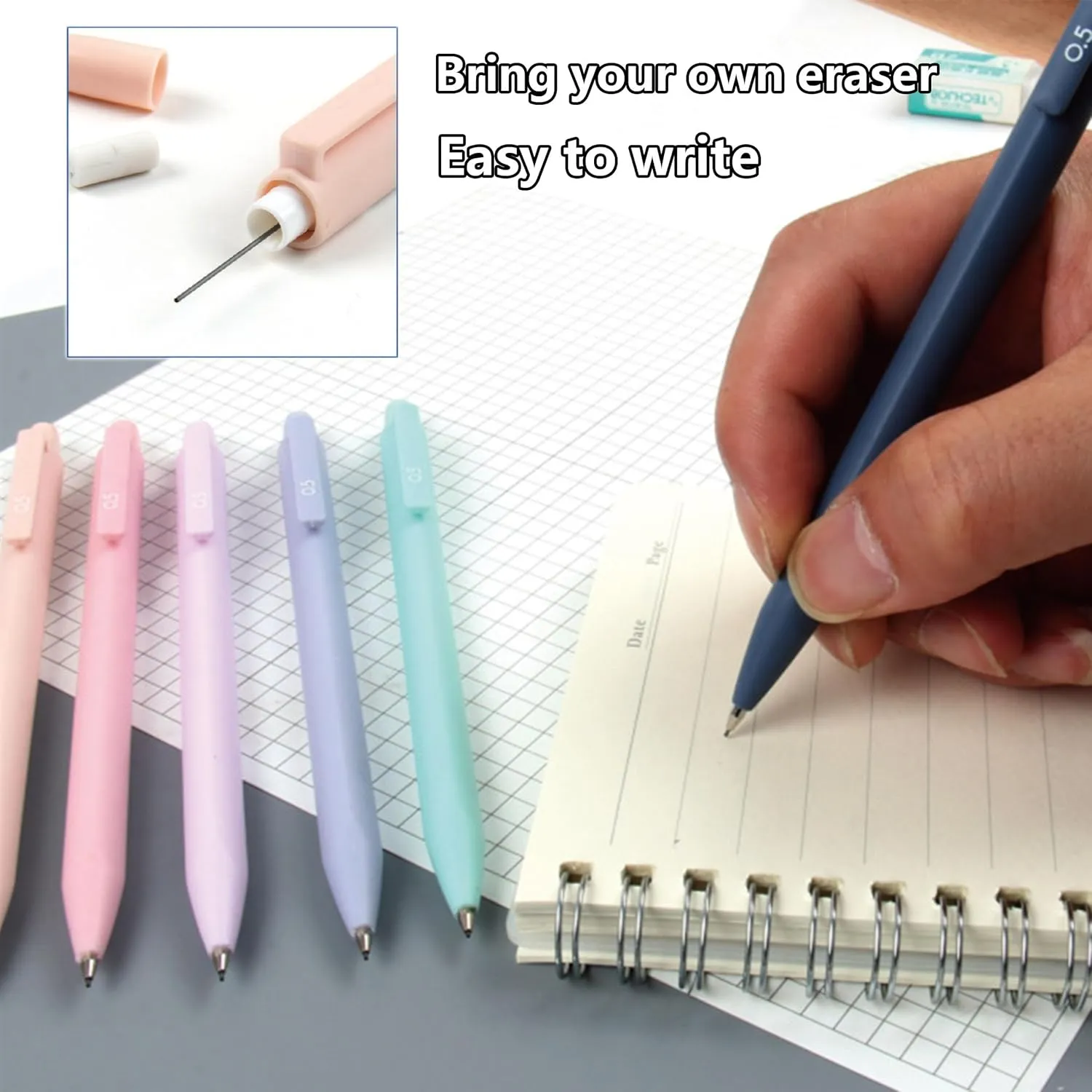 42 Pcs Big Capacity Pencil Pouch with Aesthetic School Supplies, 12 Pastel Highlighters, 5 Black Ink Gel Pens, 6 Mechanical Pencils Set 0.5 & 0.7mm, Sticky Notes, Stationary Set for Student(Green)