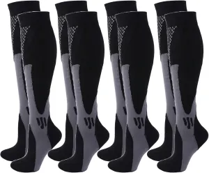 4/6 Pairs Compression Socks for Women Men Circulation-Best Support for Nurses,Running,Athletic,Travel
