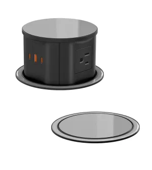 4.75" Pop Up Countertop Outlet with 20W USB-C, Space Saver Desktop Power Grommet, 4 AC Outlets & 3 USB Ports for Home Office (6FT)