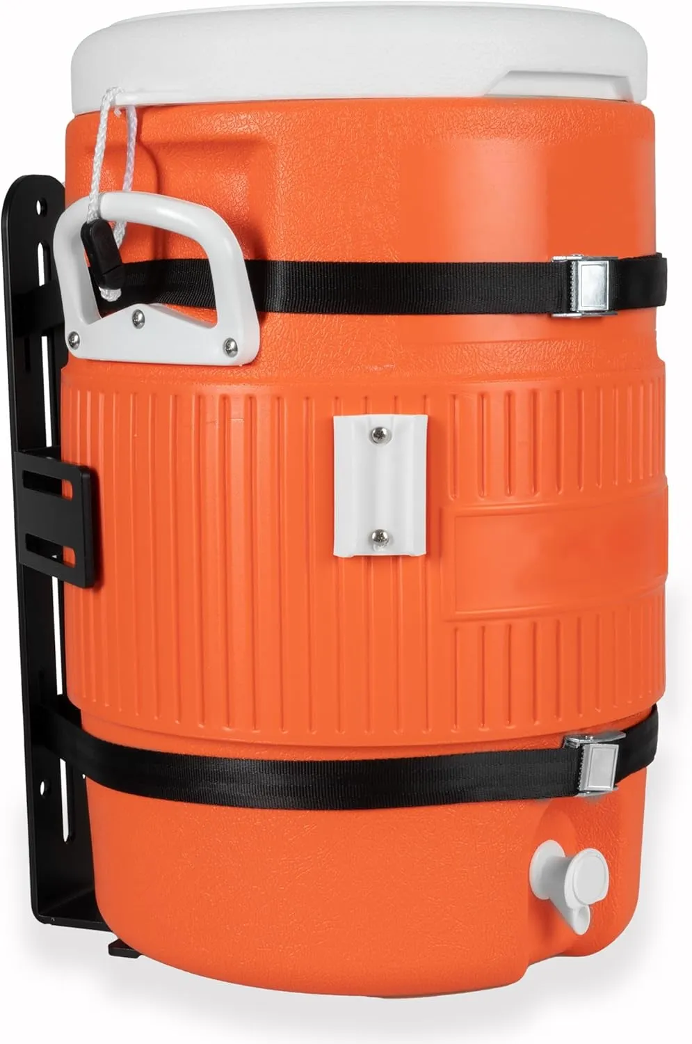 5 Gallon Bucket Holder, 5 Gallon Water Jug Storage Rack for Trucks, UTV, Lawn Care, Landscaping Enclosed Trailer Accessories with Tie Down Mount for Jug, Heavy Duty 6 Gauge Steel