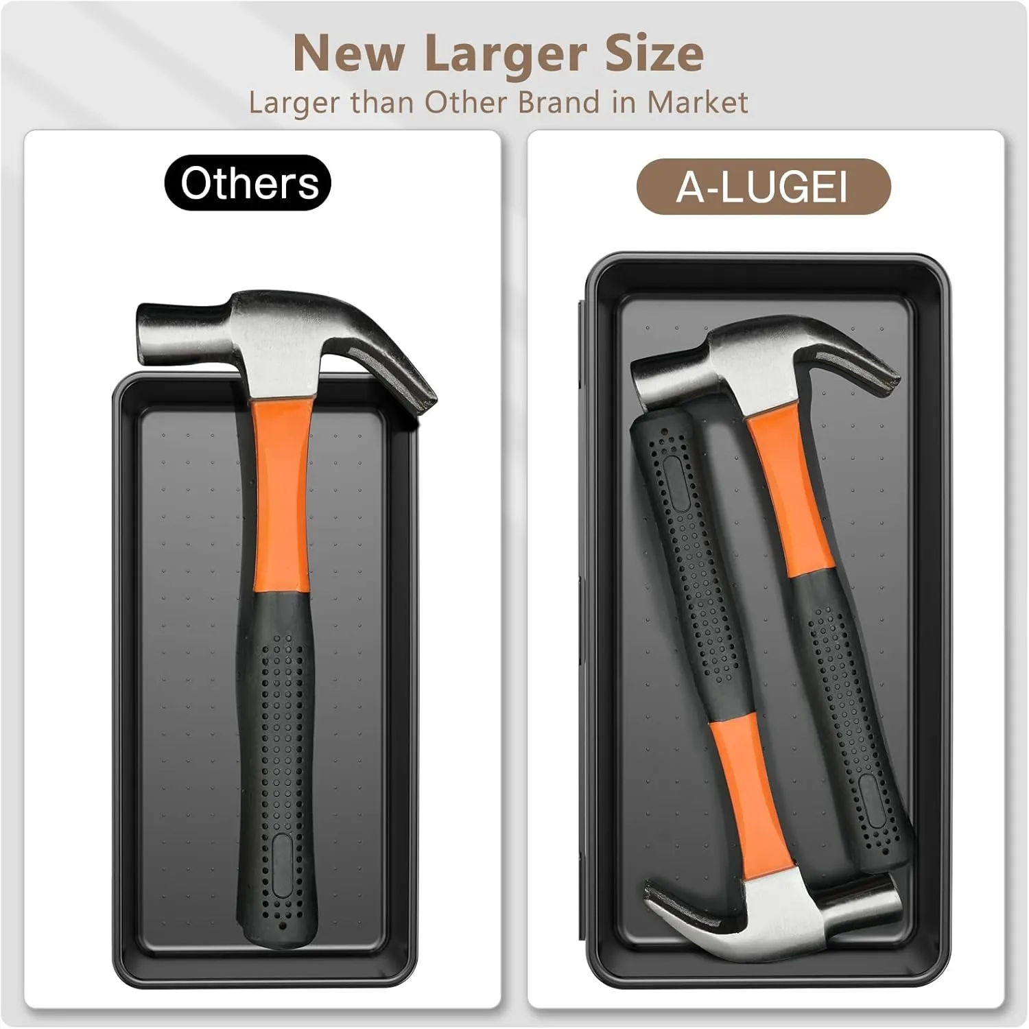 【𝟰𝟲𝗣𝗖𝗦】【5 Size】A-LUGEI Tool Box Organizer Tray Divider Set, 【Black】 Desk Drawer Organizer, Garage Organization and Storage Toolbox Accessories Rolling Tool Chest Cart Cabinet WorkBench Small Part