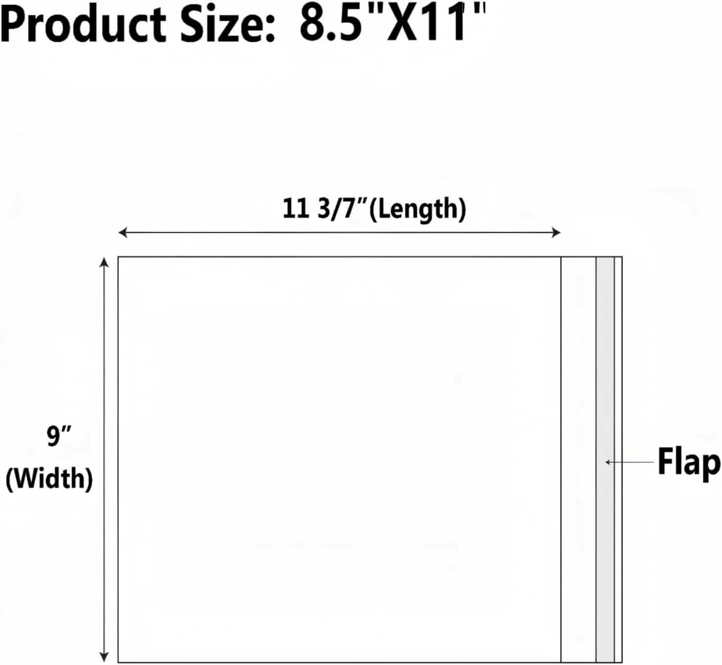 50 Pack Acid-Free Plastic Sleeves, Crystal Clear Sleeves Storage Bags for 8.5x11 Photos, Art Prints, Picture Mats and Frames (Bag Size: 9"x11 3/7")