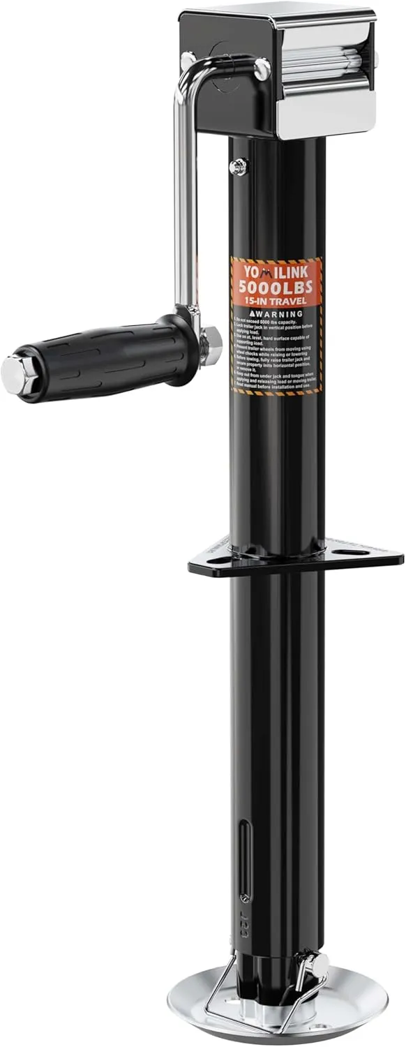 5000 lbs A-Frame Trailer Jack, 15" Lift, Adjustable 5-Level Drop Leg, 5K Jack for RV Trailer Boat