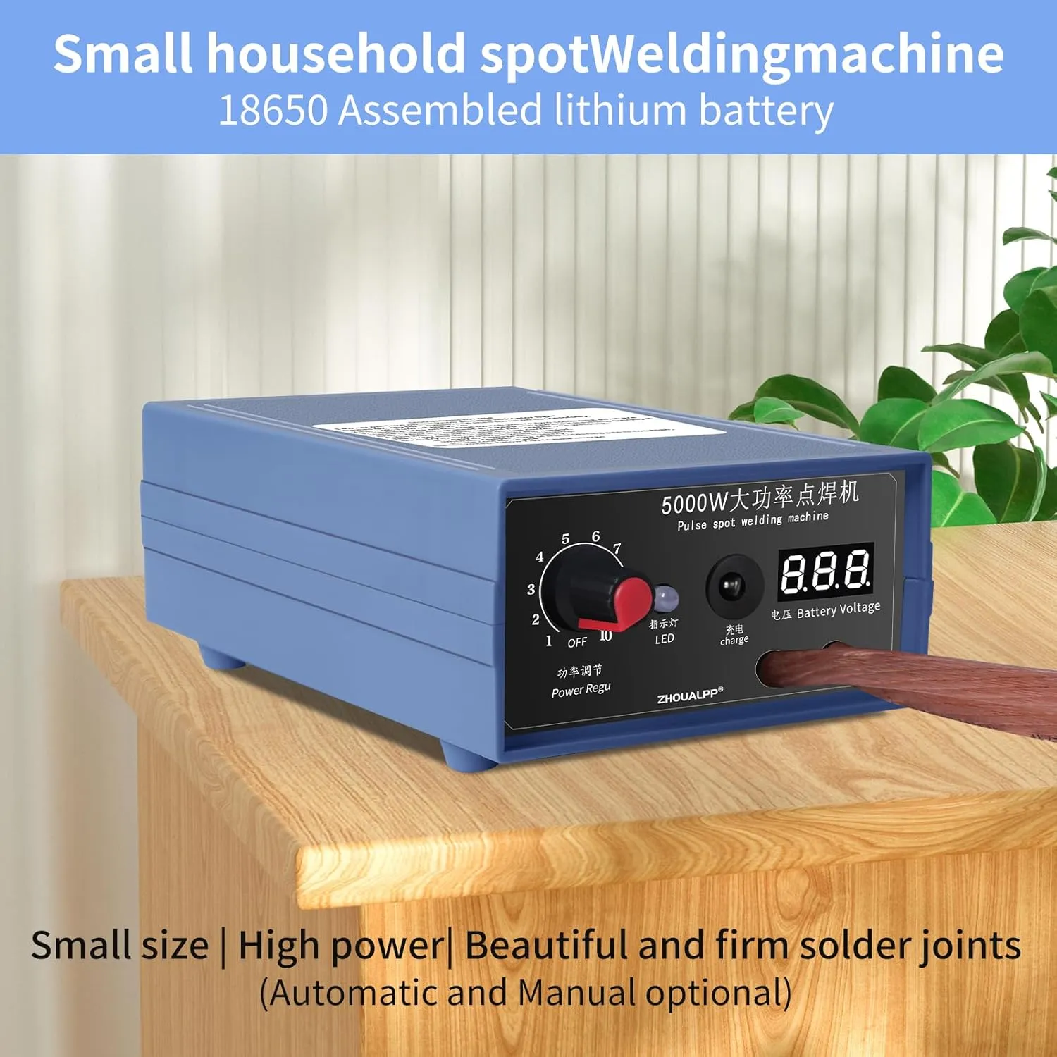 5000W Spot Welder, Handheld Spot Welder, 9-speed Adjustable Mini Battery Spot Welder, Portable Spot Welder DIY Kit with Nickel Strap and Spot Welding Pen for 18650 Battery Pack Welding Tool