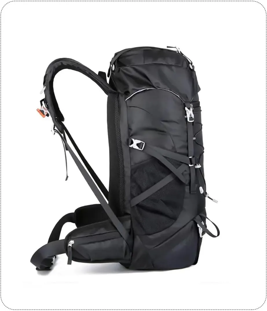 50L Hiking Backpack with Rain Cover Multifunctional Mountaineering Bag Outdoor Rucksack for Travel Trekking Camping